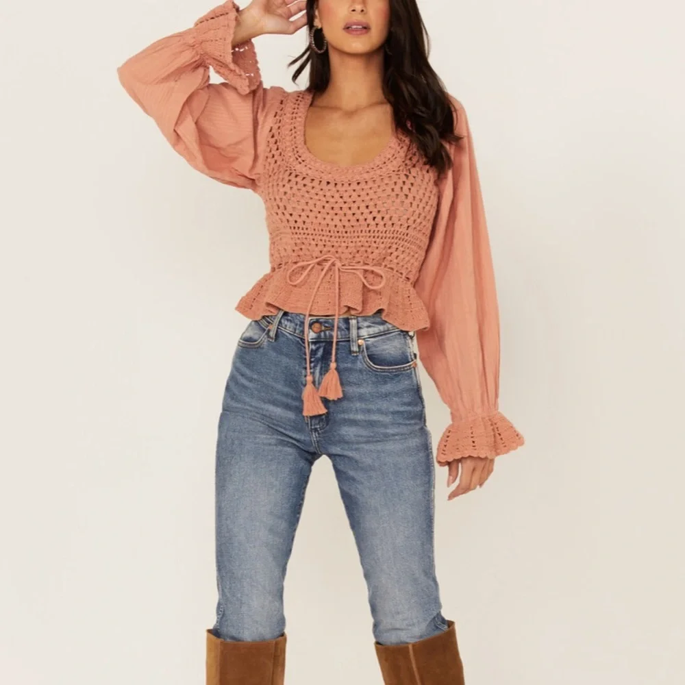 FREE PEOPLE megan crochet top